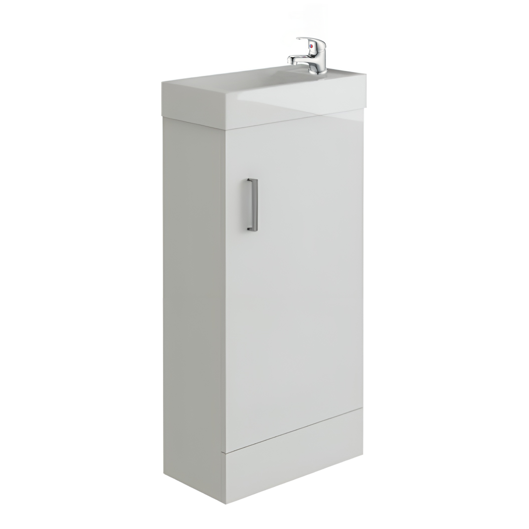 VeeBath Cove 400mm 1 Door Cloakroom Floorstanding Vanity Unit With Basin