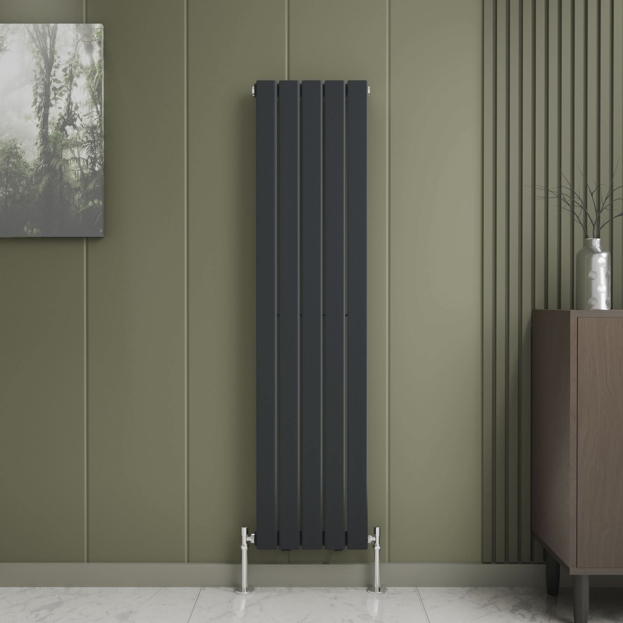 iBathUK Apex Vertical Single Panel Slim Flat Radiator, Designer Slim Radiator