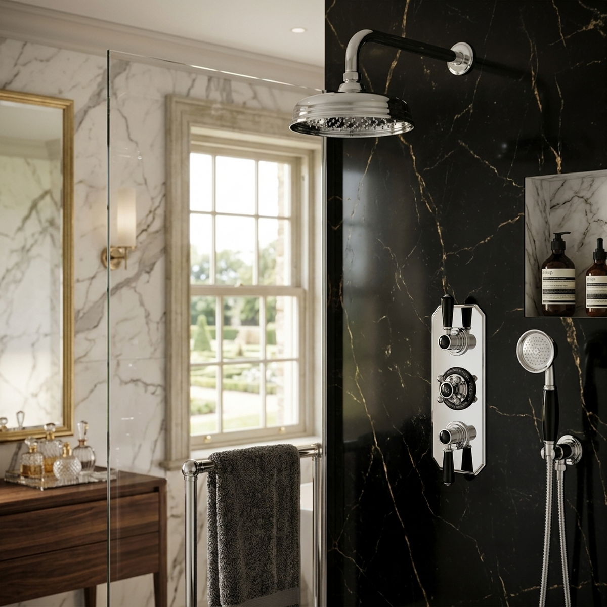 Claremont 3 outlet Traditional Thermostatic Concealed Shower Valve with Diverter