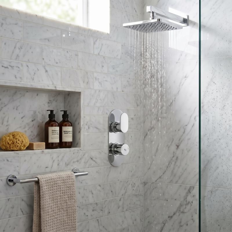 Celcius Curved 1 Outlet Thermostatic Concealed Shower Valve - Chrome