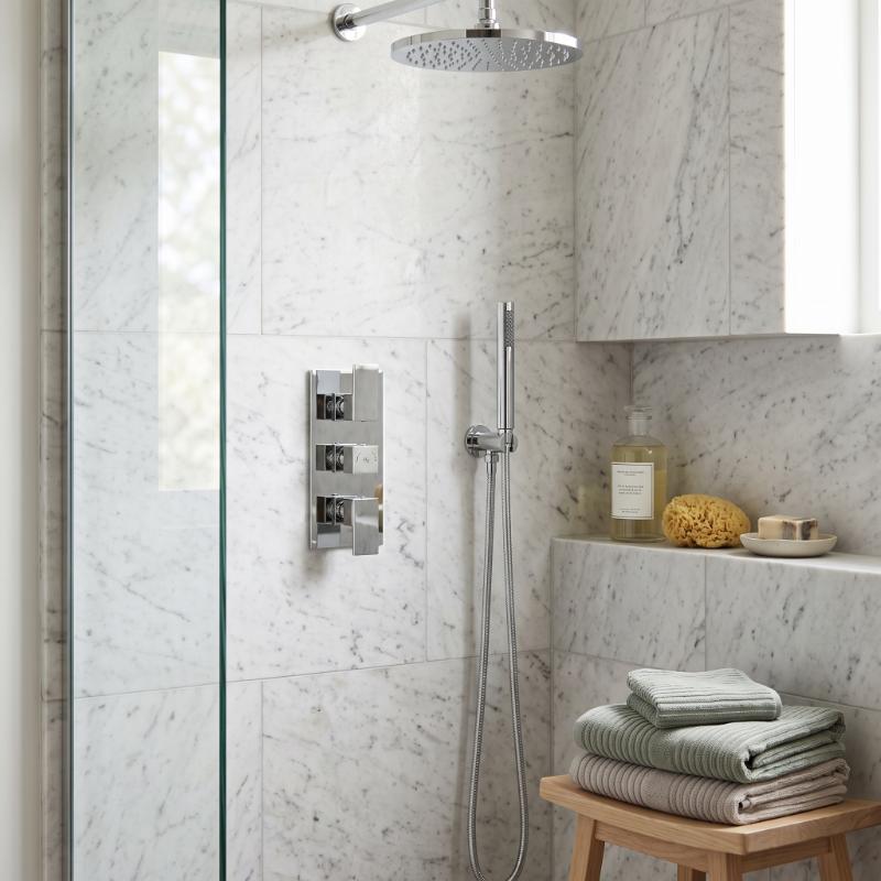 Modus 3 Outlet Thermostatic Concealed Shower Valve With Diverter - Chrome