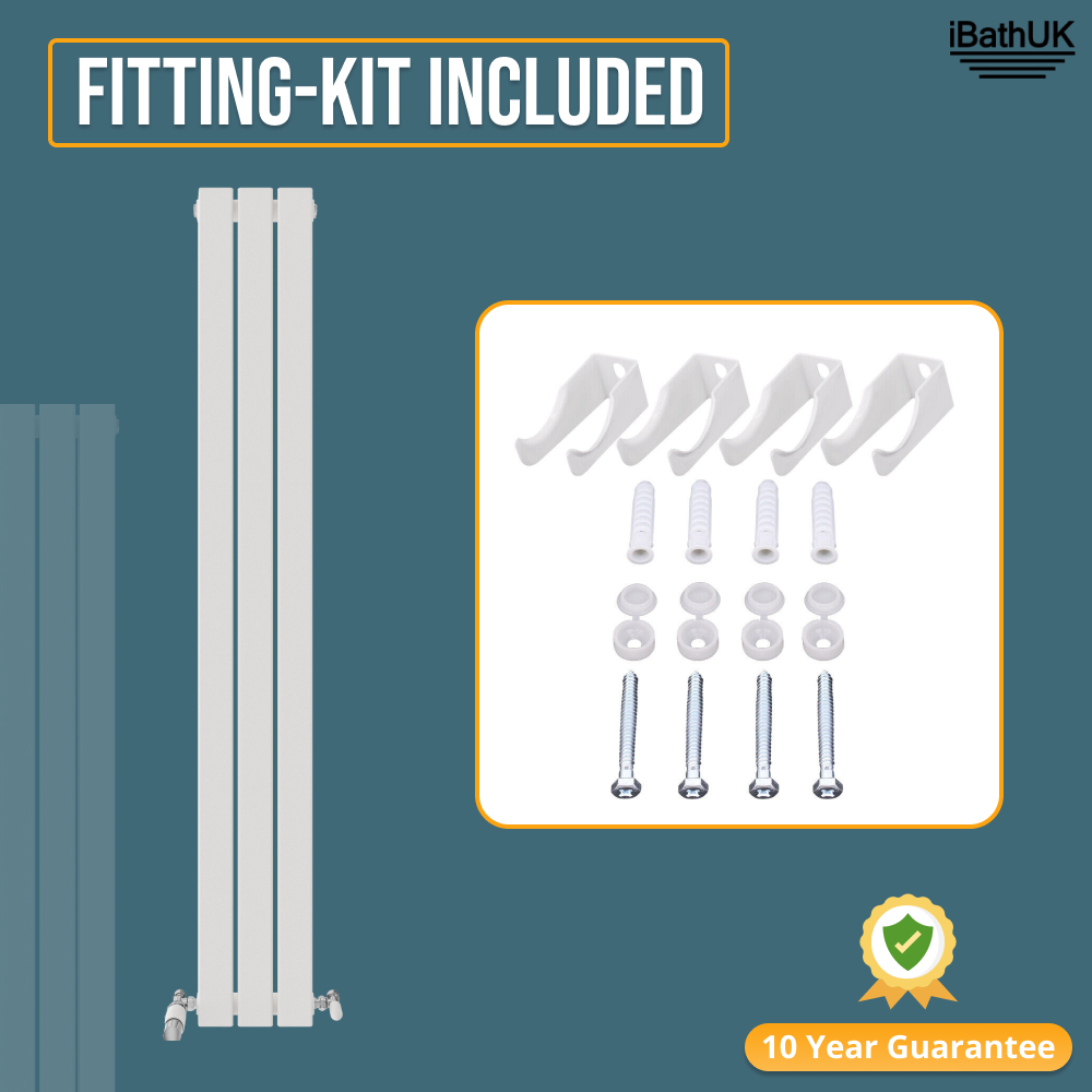 iBathUK Apex Vertical Single Panel Slim Flat Radiator, Designer Slim Radiator