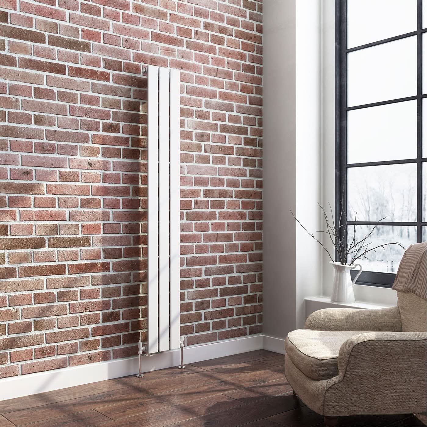 iBathUK Apex Vertical Single Panel Slim Flat Radiator, Designer Slim Radiator