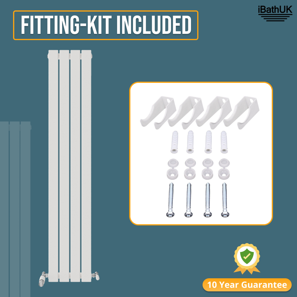 iBathUK Apex Vertical Single Panel Slim Flat Radiator, Designer Slim Radiator