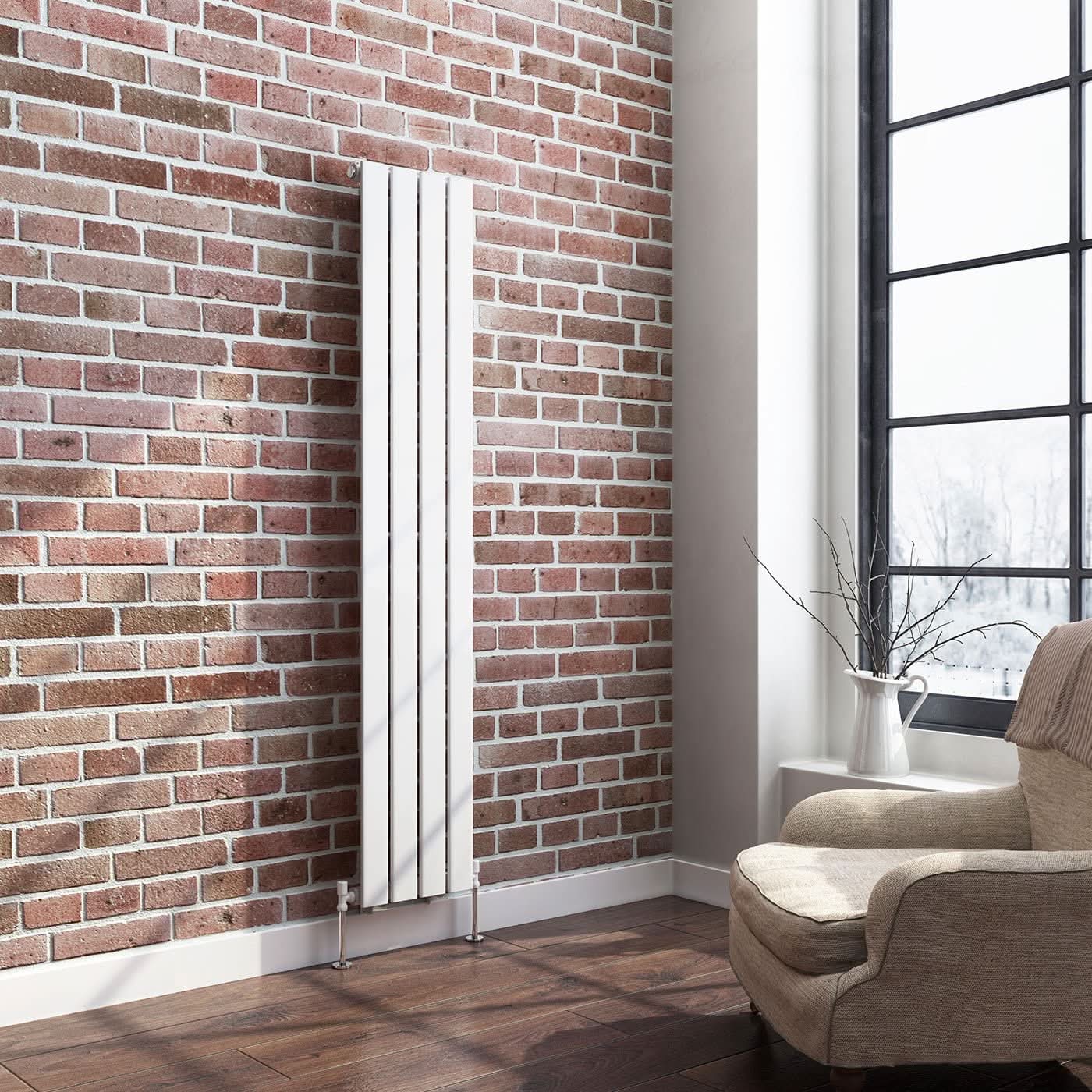 iBathUK Apex Vertical Single Panel Slim Flat Radiator, Designer Slim Radiator