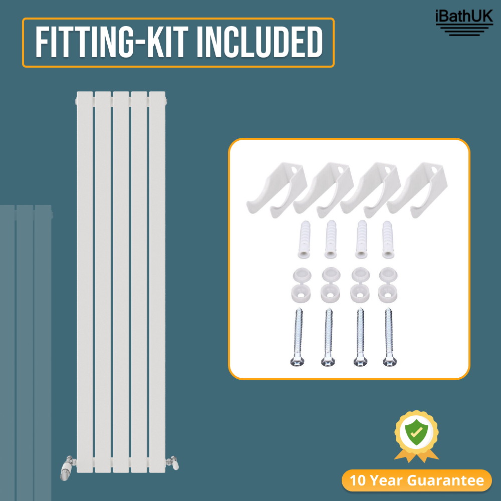 iBathUK Apex Vertical Single Panel Slim Flat Radiator, Designer Slim Radiator