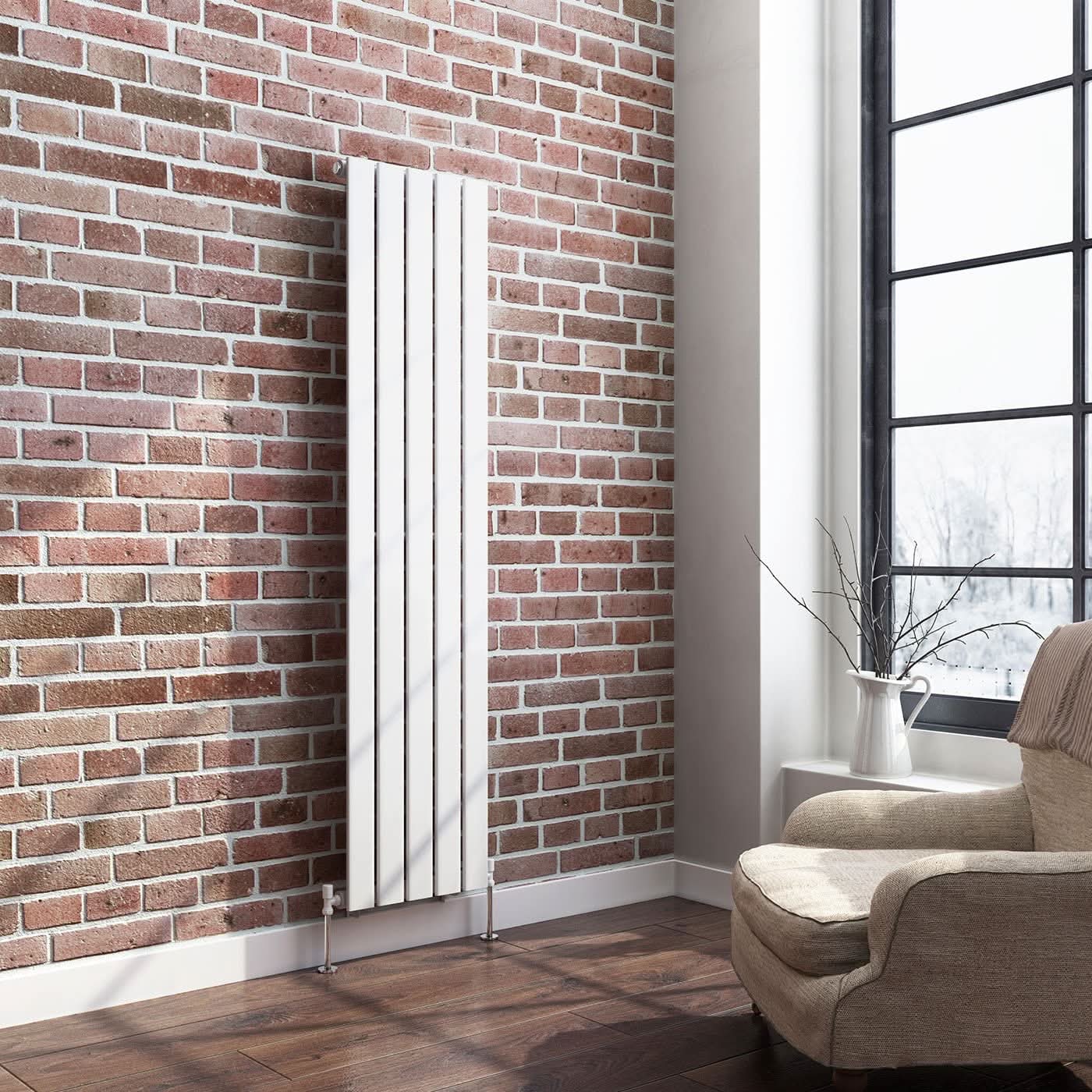 iBathUK Apex Vertical Single Panel Slim Flat Radiator, Designer Slim Radiator