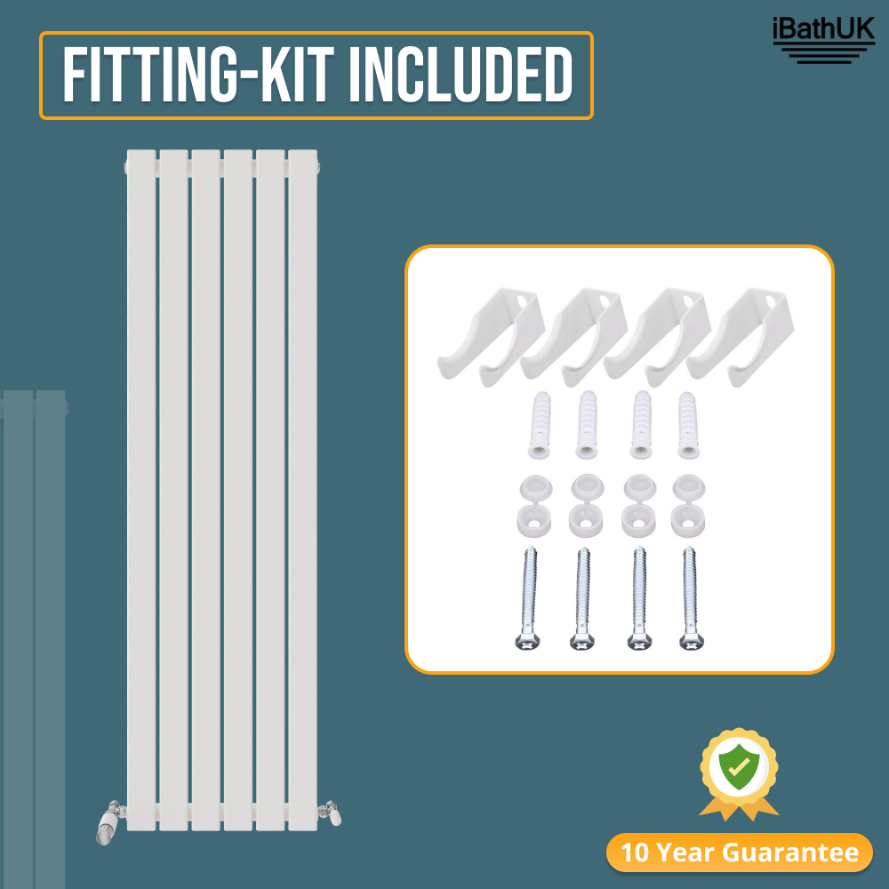 iBathUK Apex Vertical Single Panel Slim Flat Radiator, Designer Slim Radiator