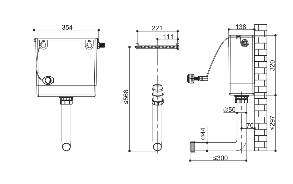 VeeBath TST100 Universal Dual Flush Concealed Cistern - Durable Bathroom Access Solution