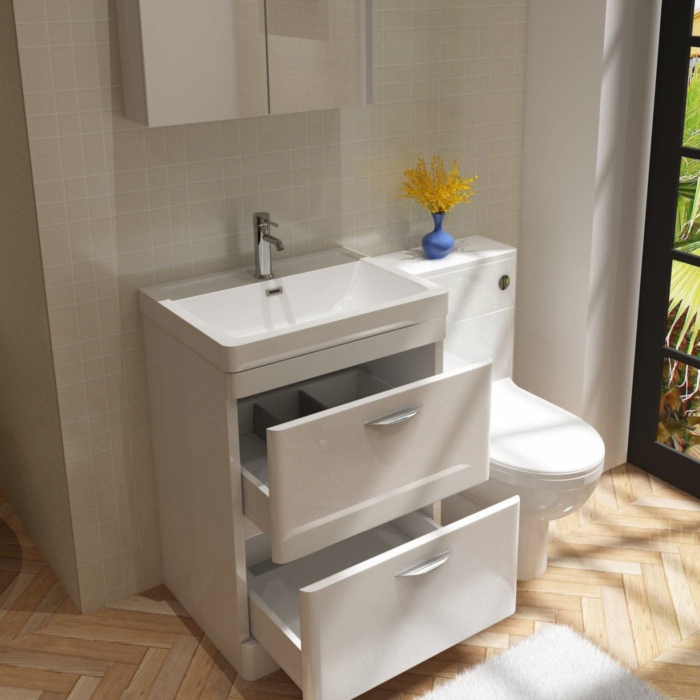 Apollo 2 Drawer Floorstanding Vanity With Basin