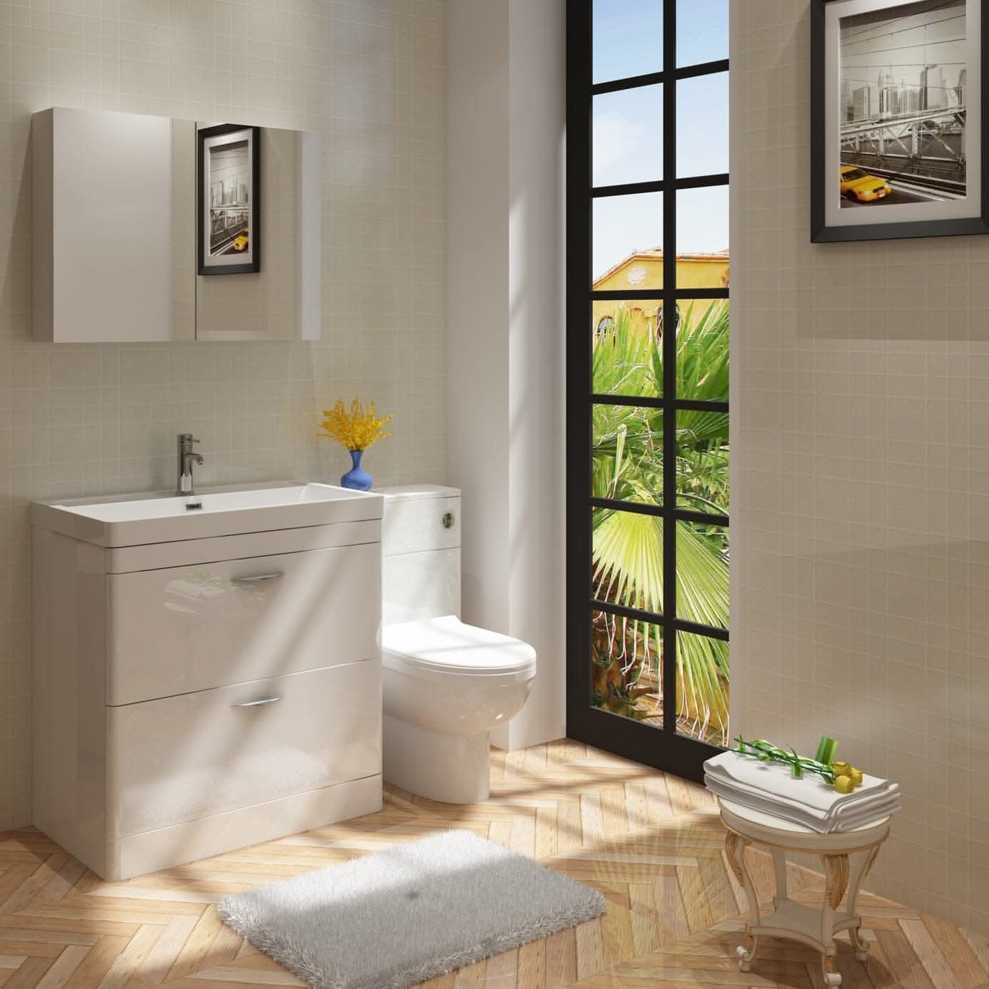 Apollo 2 Drawer Floorstanding Vanity With Basin