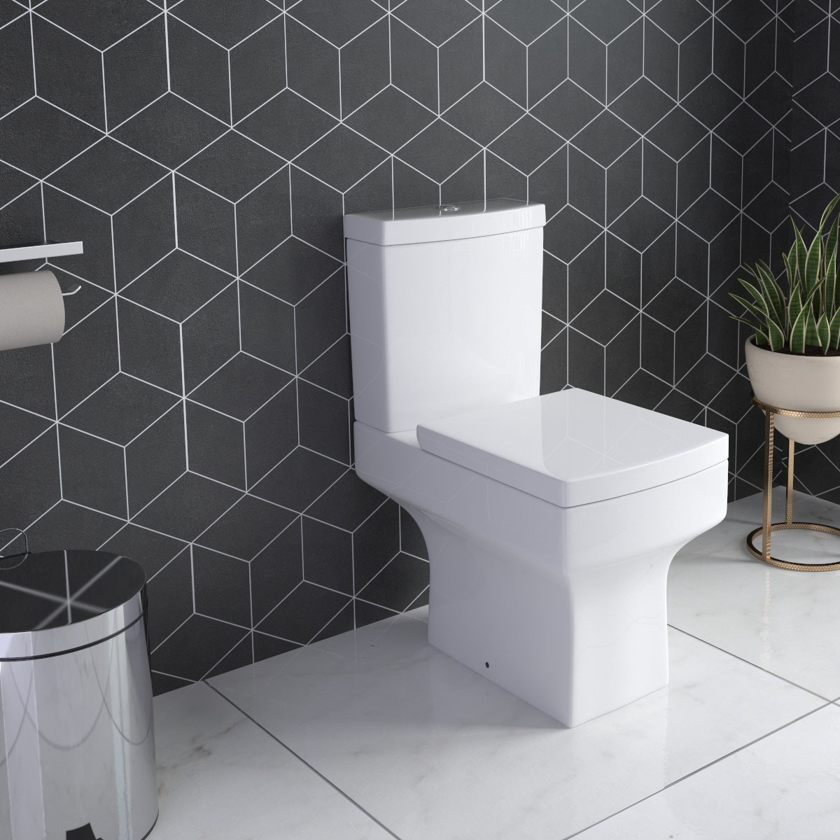 Avon Modern Floorstanding Bathroom Suite - Gloss White
