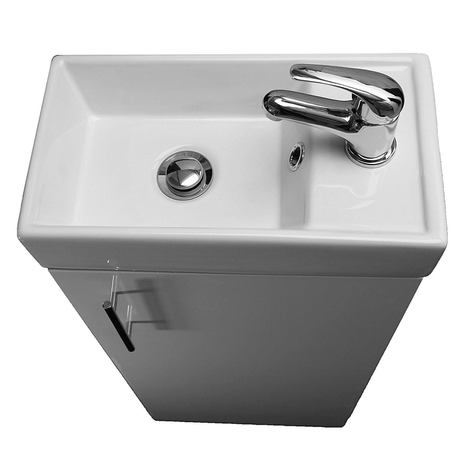 Mini Modern Cloakroom Bathroom Suite - Gloss White