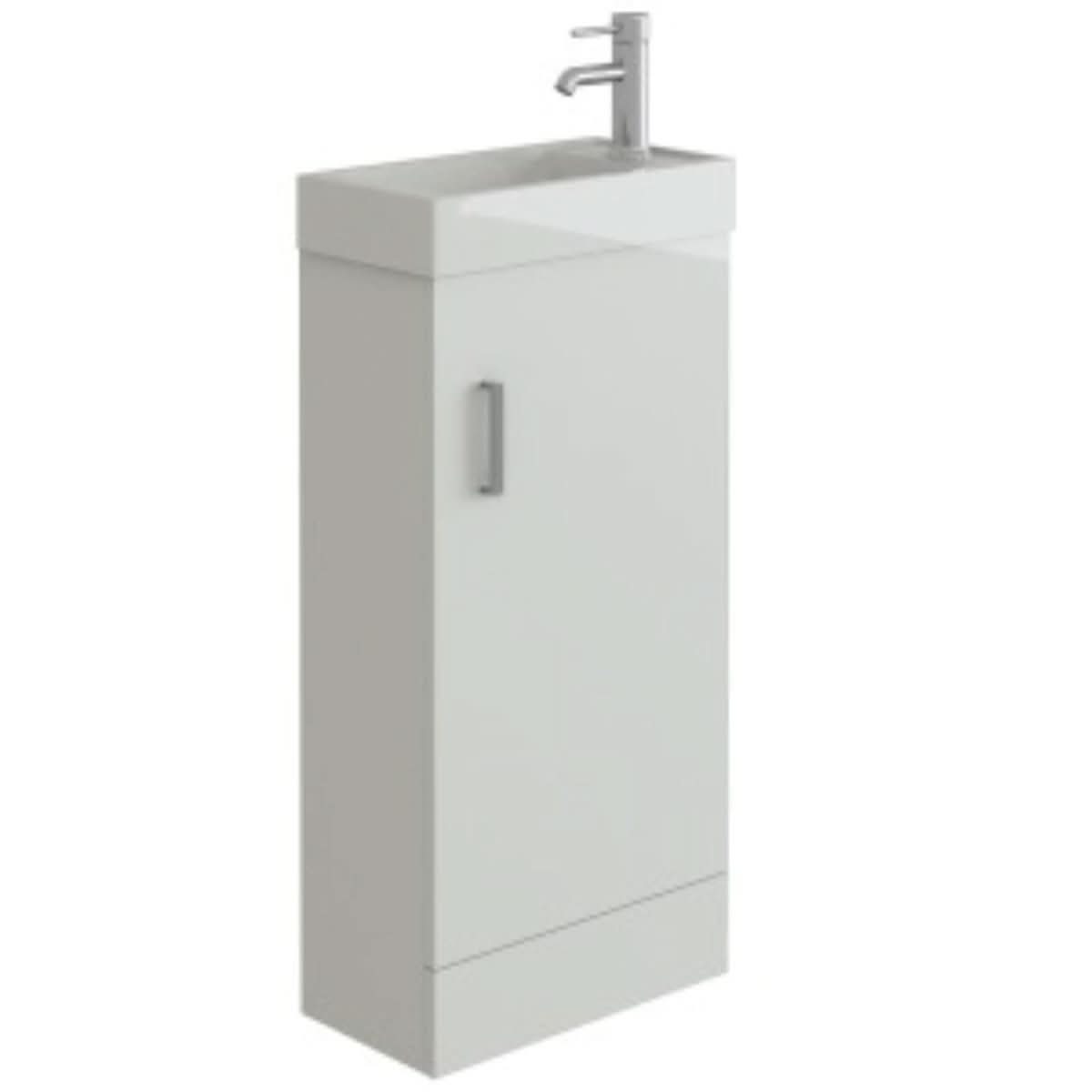 Mini Modern Cloakroom Bathroom Suite - Gloss White