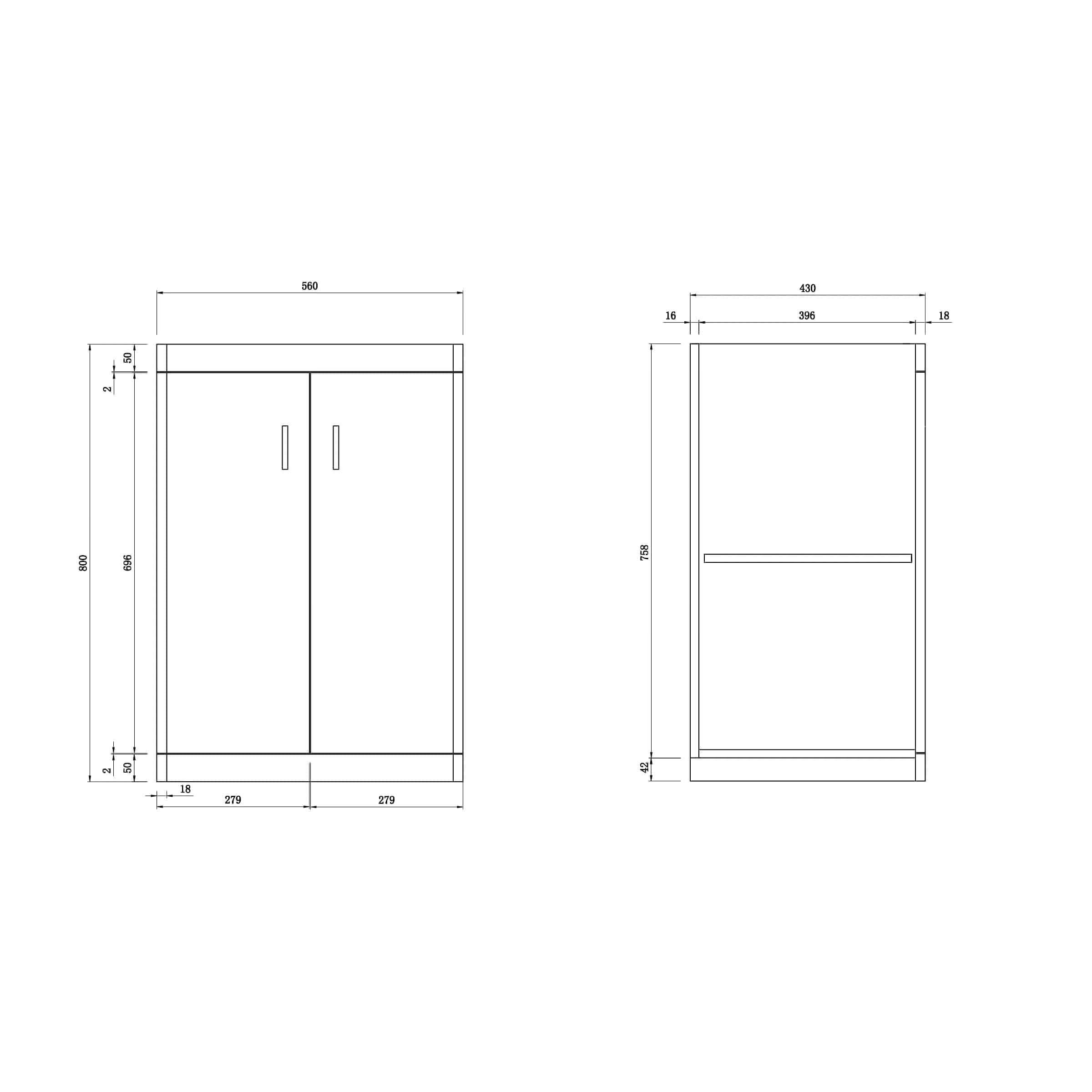 Solar Modern Bathroom Suite - 600mm Wide Unit