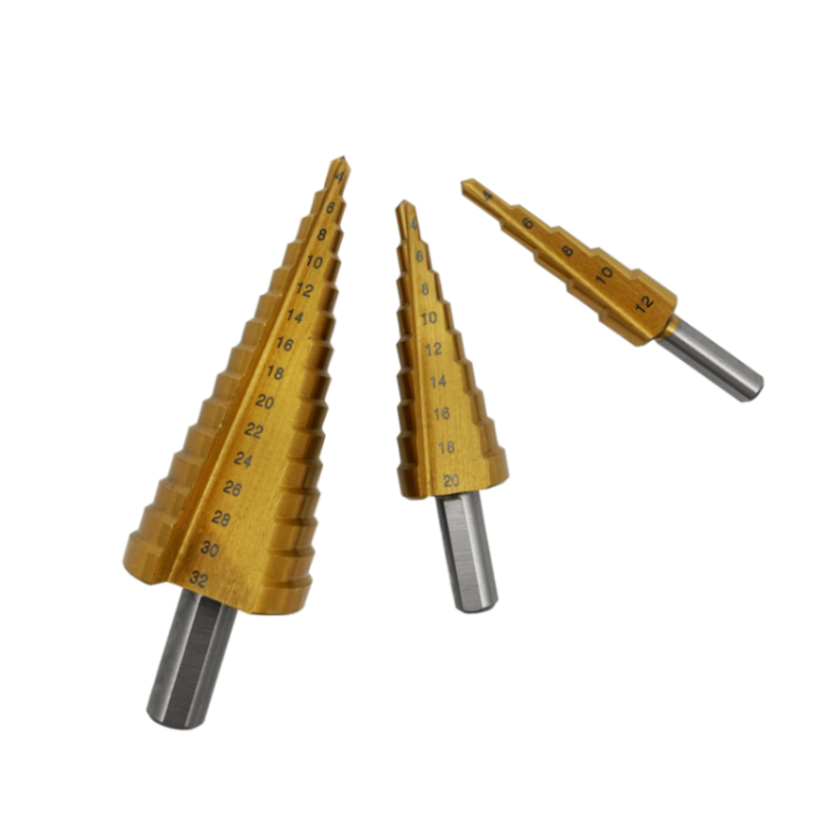 VeeBath 3 Piece Titanium Step Drill Bit Set