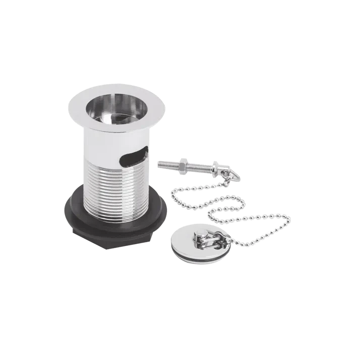 Nio Slotted Basin Waste With Stainless Steel Plug and Ball Chain - Chrome
