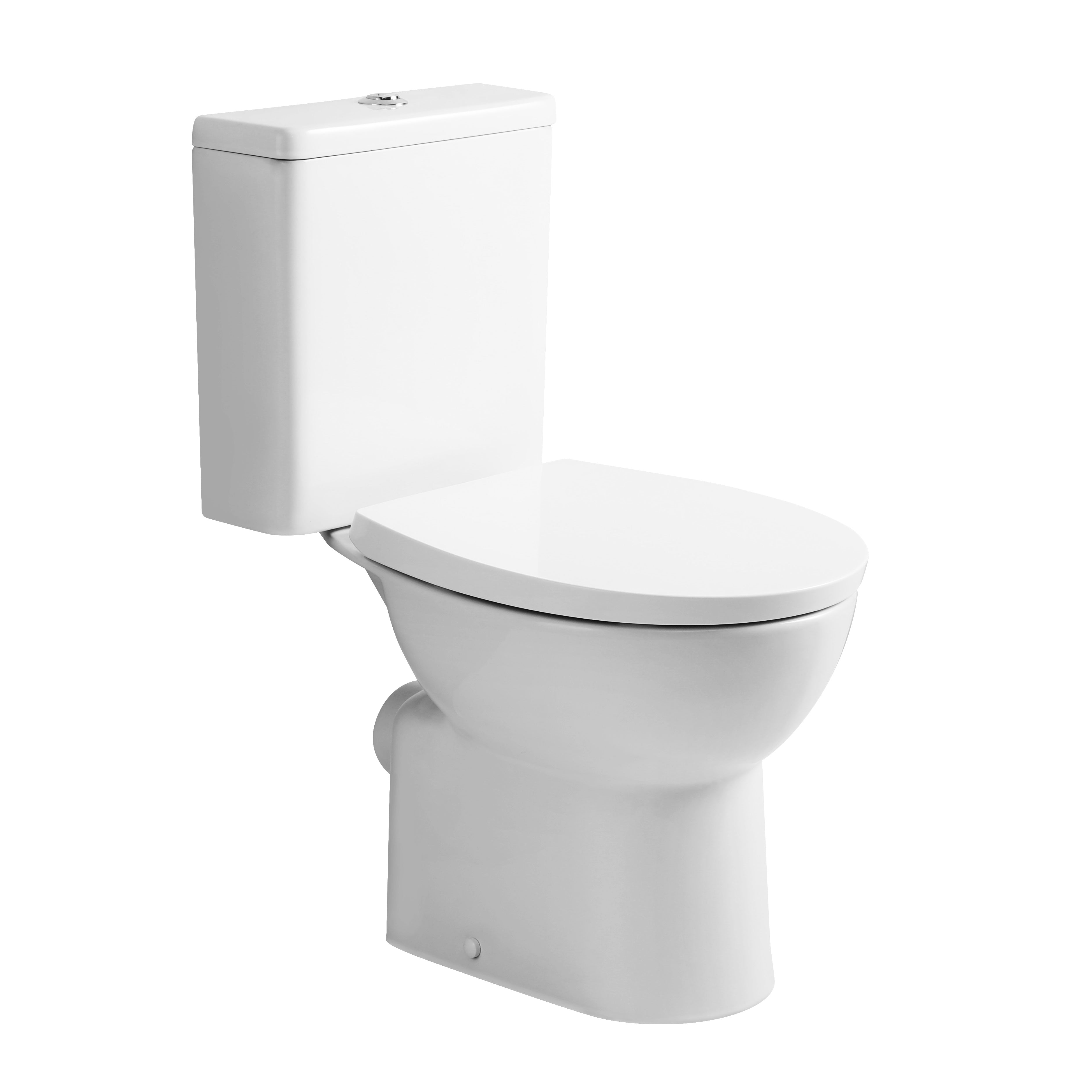 Echo Rimless Close Coupled Toilet With Cistern & Soft Close Seat - White