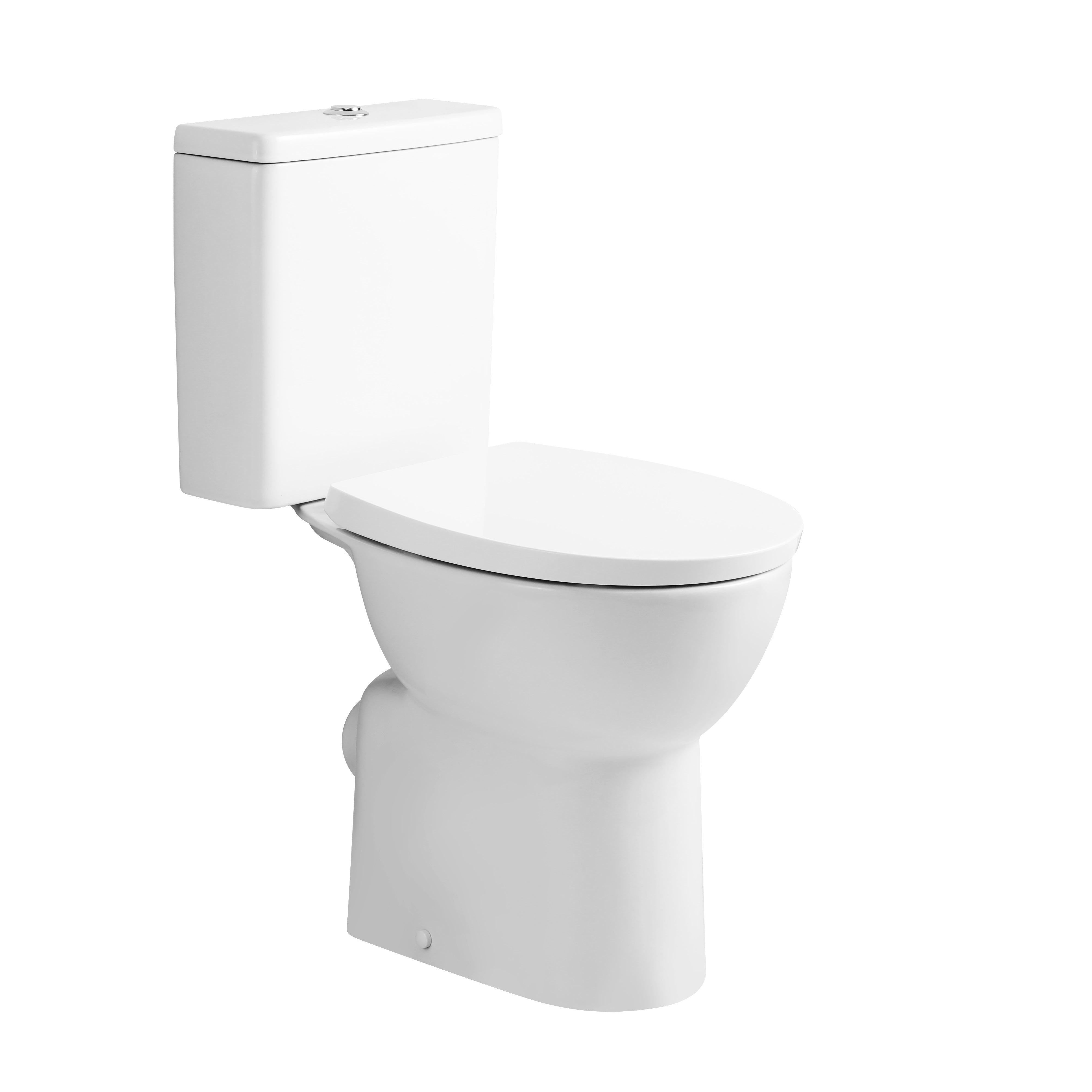 Echo Rimless Comfort Height Close Coupled Toilet With Cistern & Soft Close Seat - White