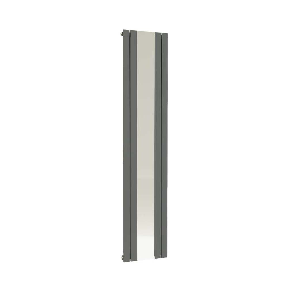Belgravia Vertical Single Slim Flat Mirrored Panel Radiator Anthracite Grey
