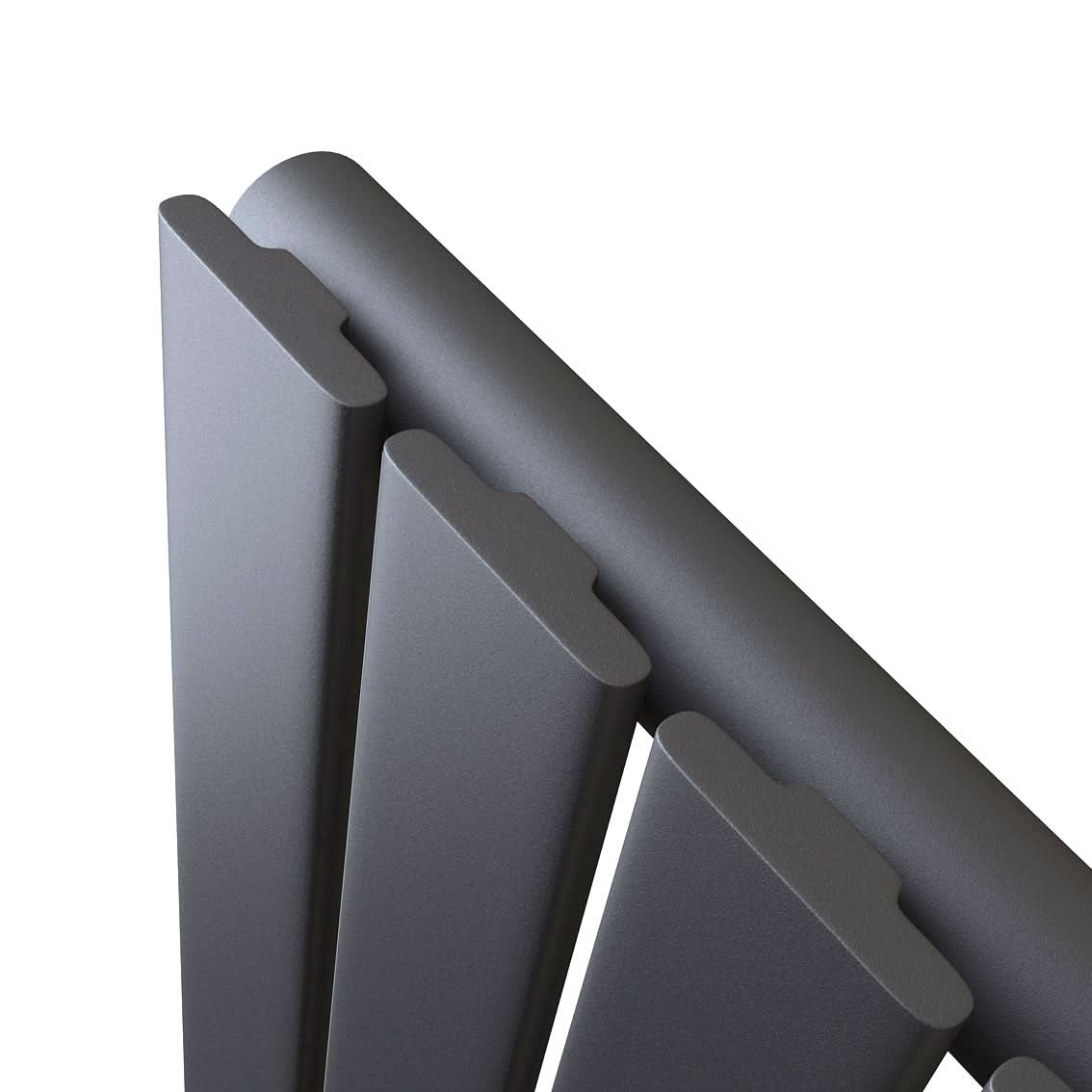 Belgravia Vertical Single Slim Flat Mirrored Panel Radiator Anthracite Grey