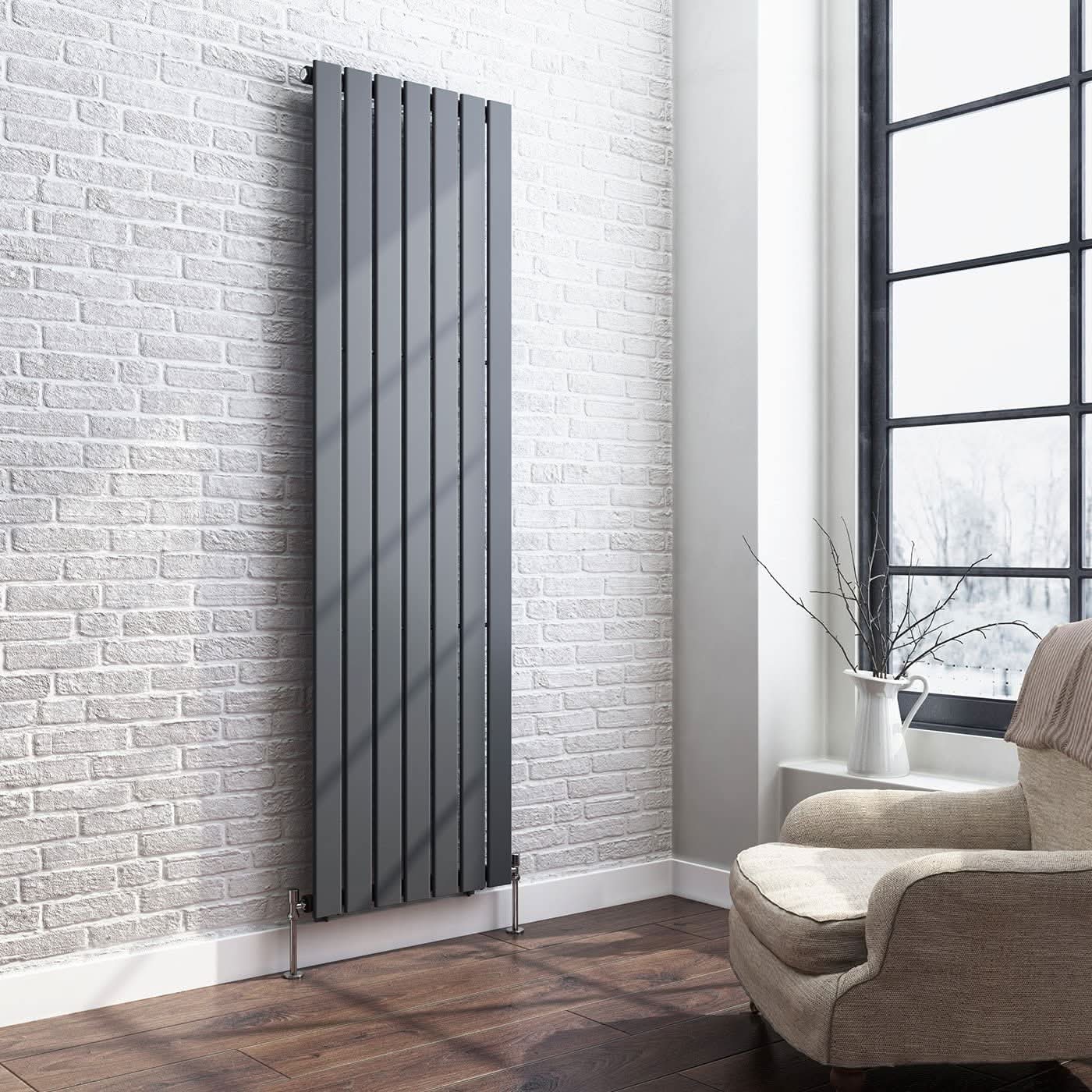 iBathUK Apex Vertical Single Slim Flat Panel Radiator, Designer Radiators, Slim Radiator