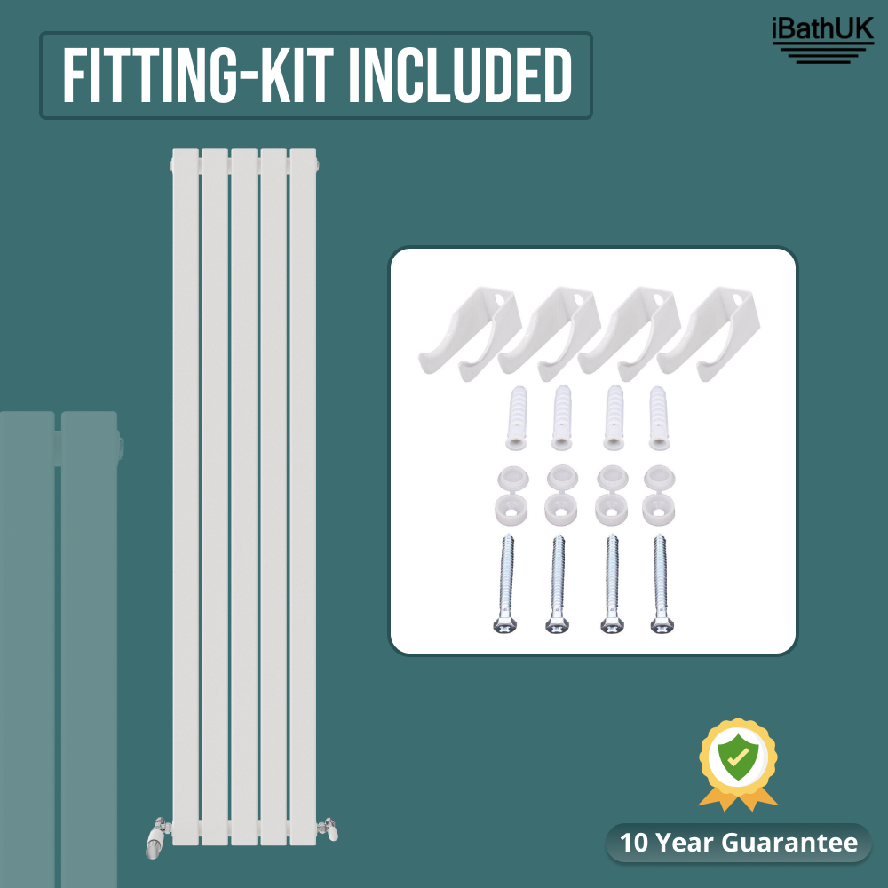 iBathUK Apex Vertical Single Slim Flat Panel Radiator, Designer Radiators, Slim Radiator