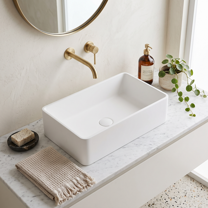Serenity Rectangular Countertop Basin - 465mm Wide