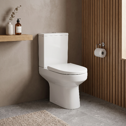 Rimini Close Coupled Toilet with Cistern & Soft Close Seat - White