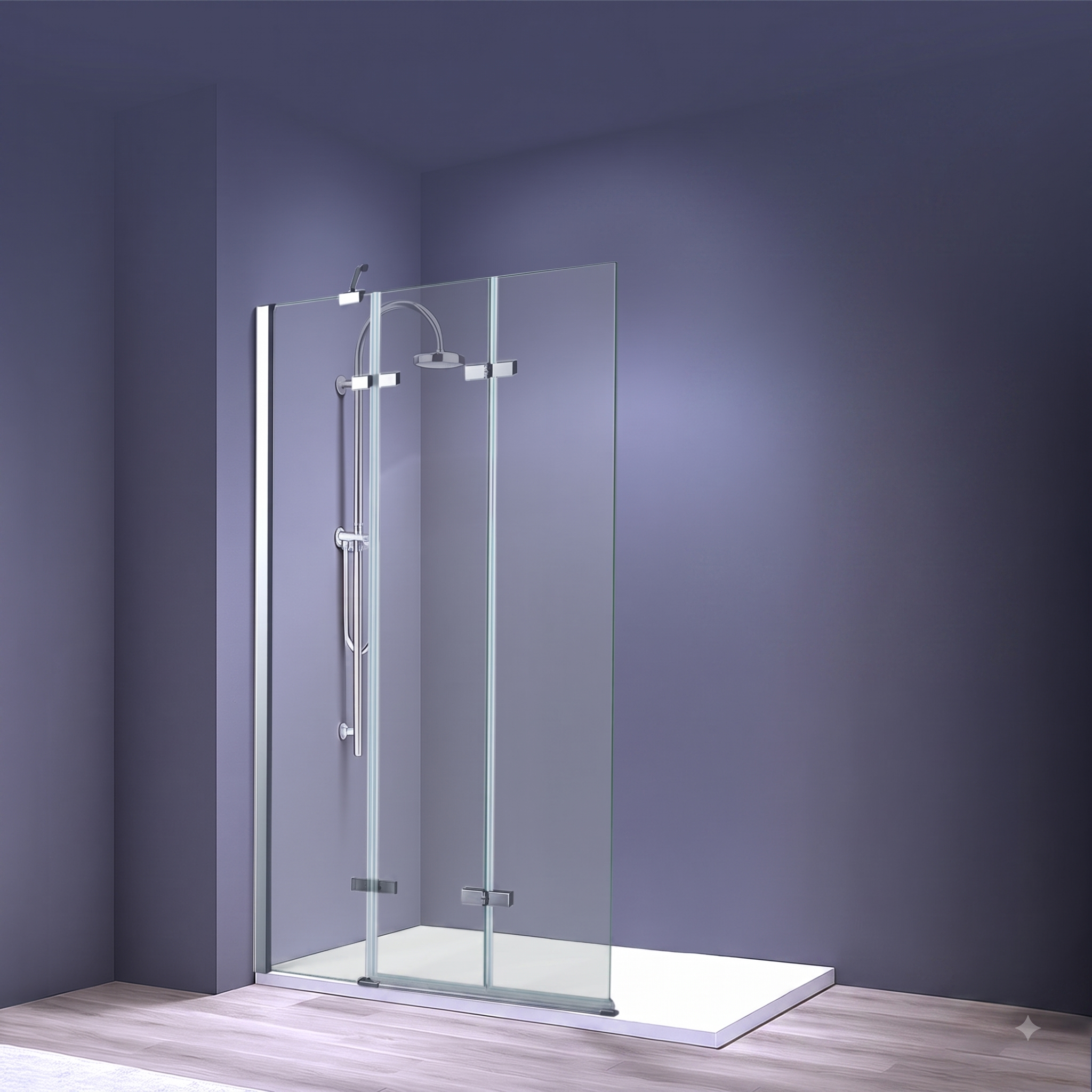 Liv Folding Pivot 6mm Glass Shower Bath Screen - 1400mm x 800mm - Chrome