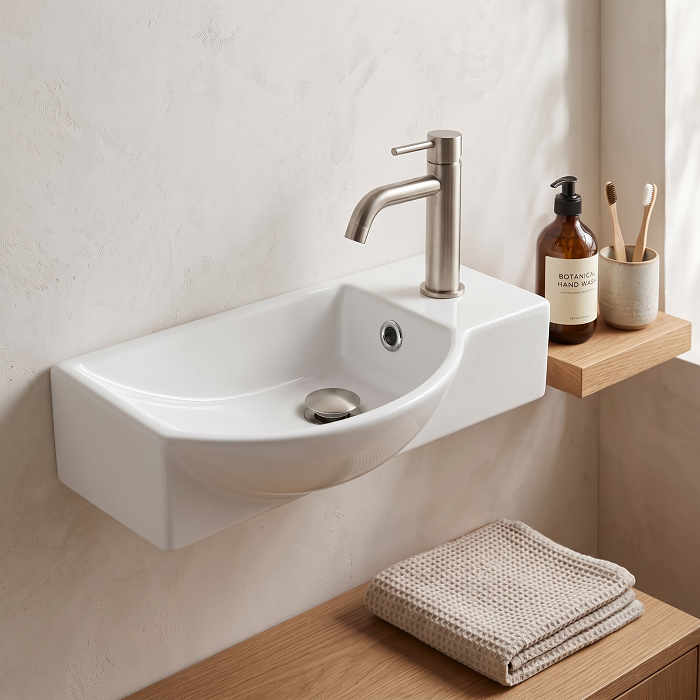 Nio Clockroom Wall Hung Basin - 1 TH - White