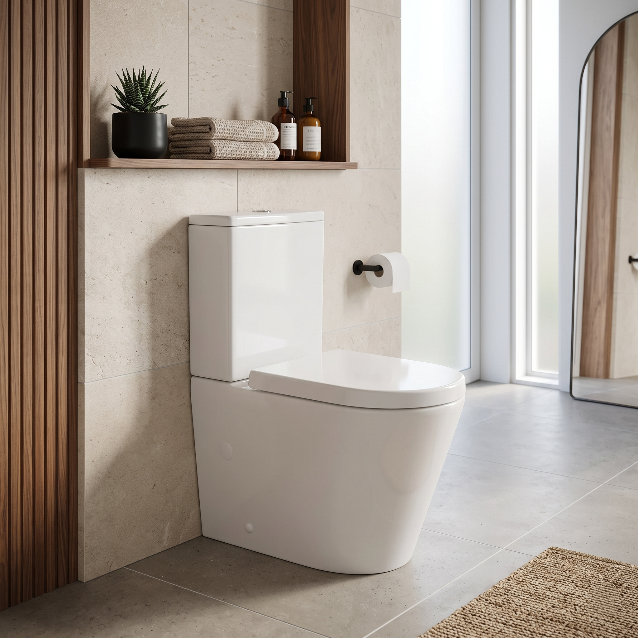 Fidenza Rimless Close Coupled Toilet with Soft Close Seat & Cistern - White