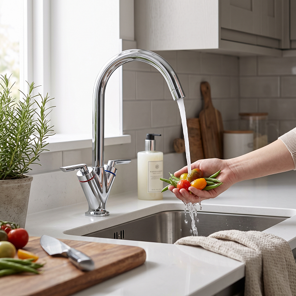 Oron Dual Lever Kitchen Sink Mixer Tap - Chrome