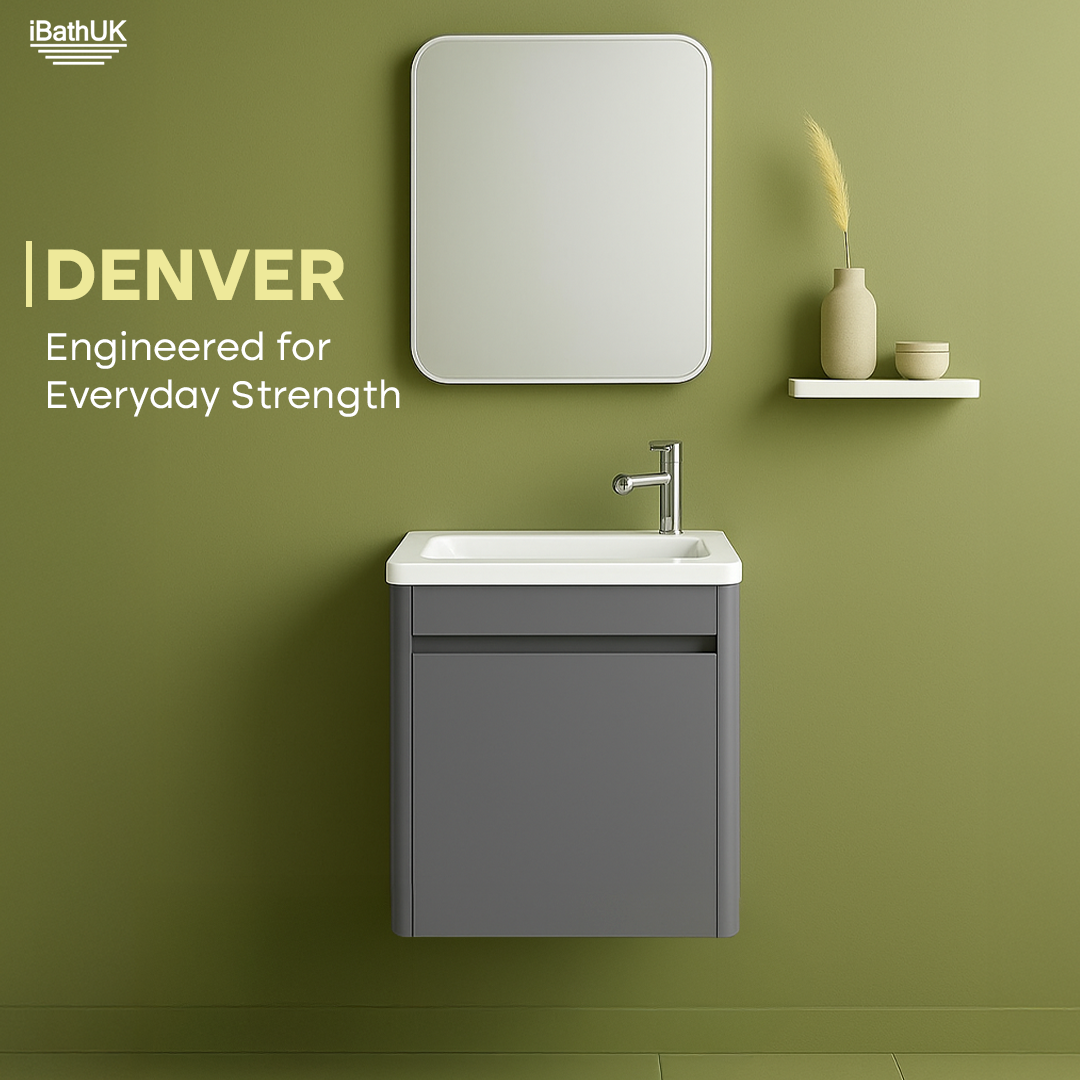 iBathUK Denver 400mm Wall Hung Cloakroom Vanity Unit with Basin