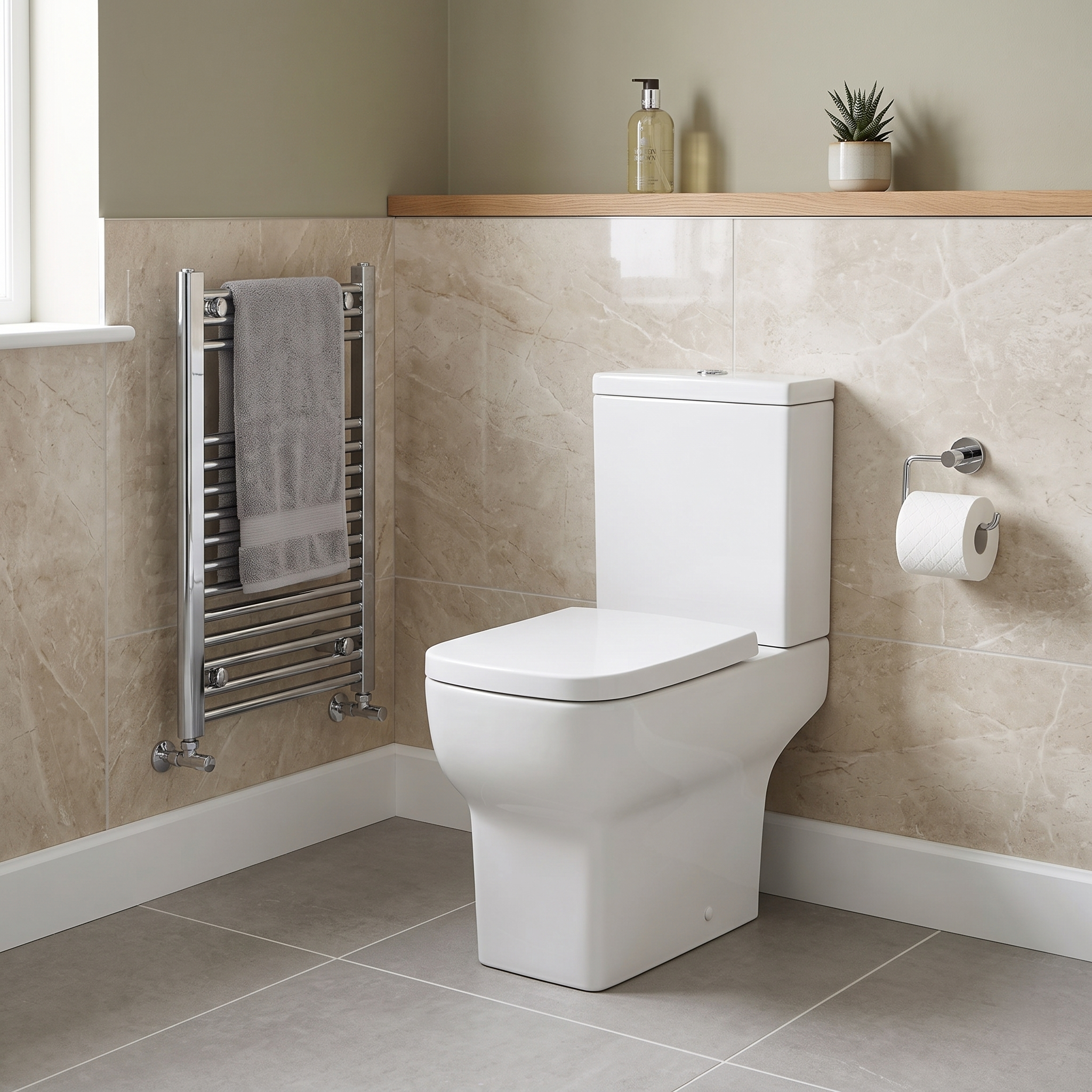 Naples Short Projection Close Coupled Toilet with Soft Close Seat & Cistern - White