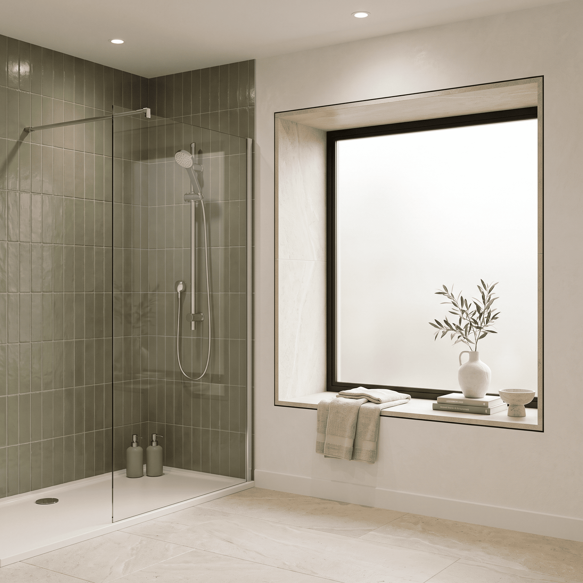 Omega Shower Slider Rail Kit - Chrome
