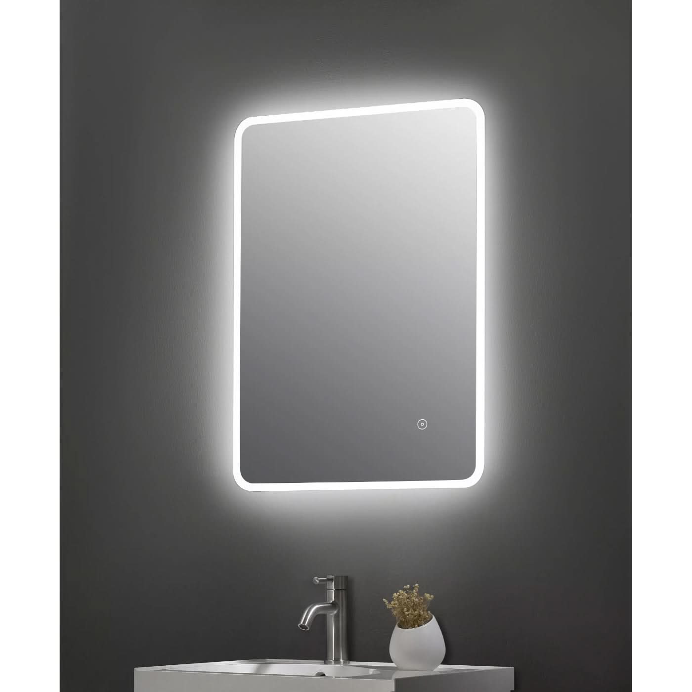 Cove Ambient Rectangular LED Touch Sensor Illuminated Mirror - 700mm x 500mm