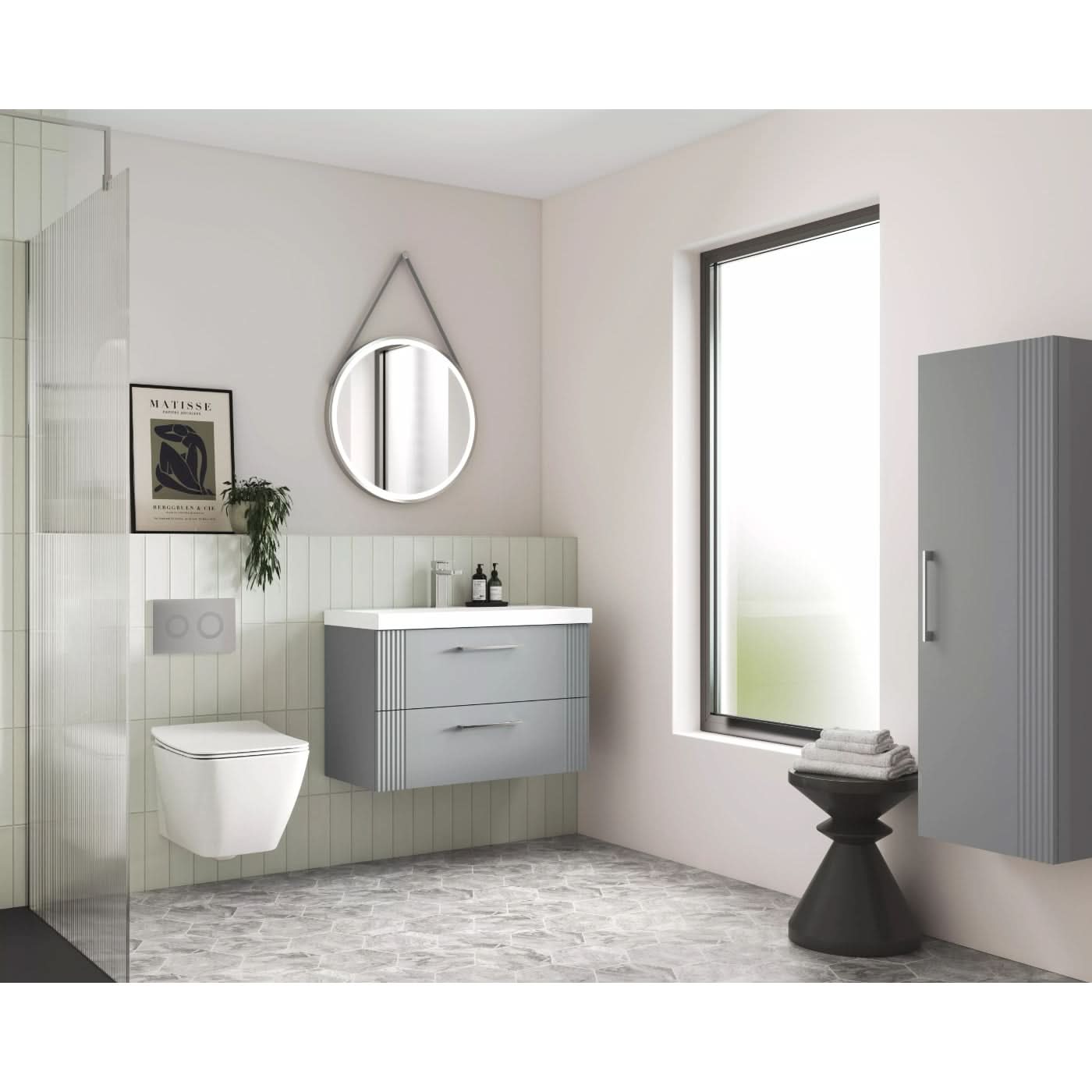 Aria Round Touch Sensor Framed Illuminated Mirror