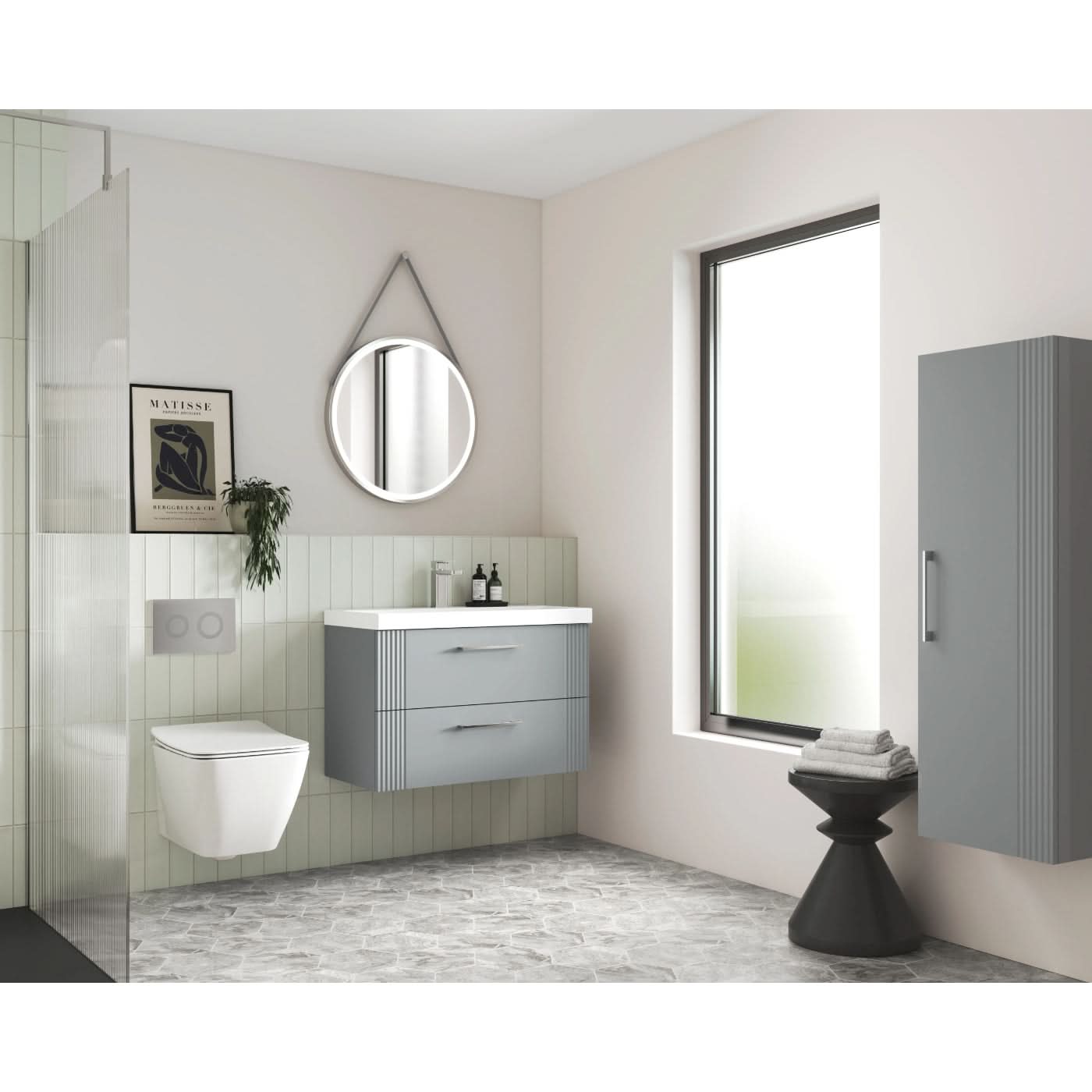 Aria Round Touch Sensor Framed Illuminated Mirror