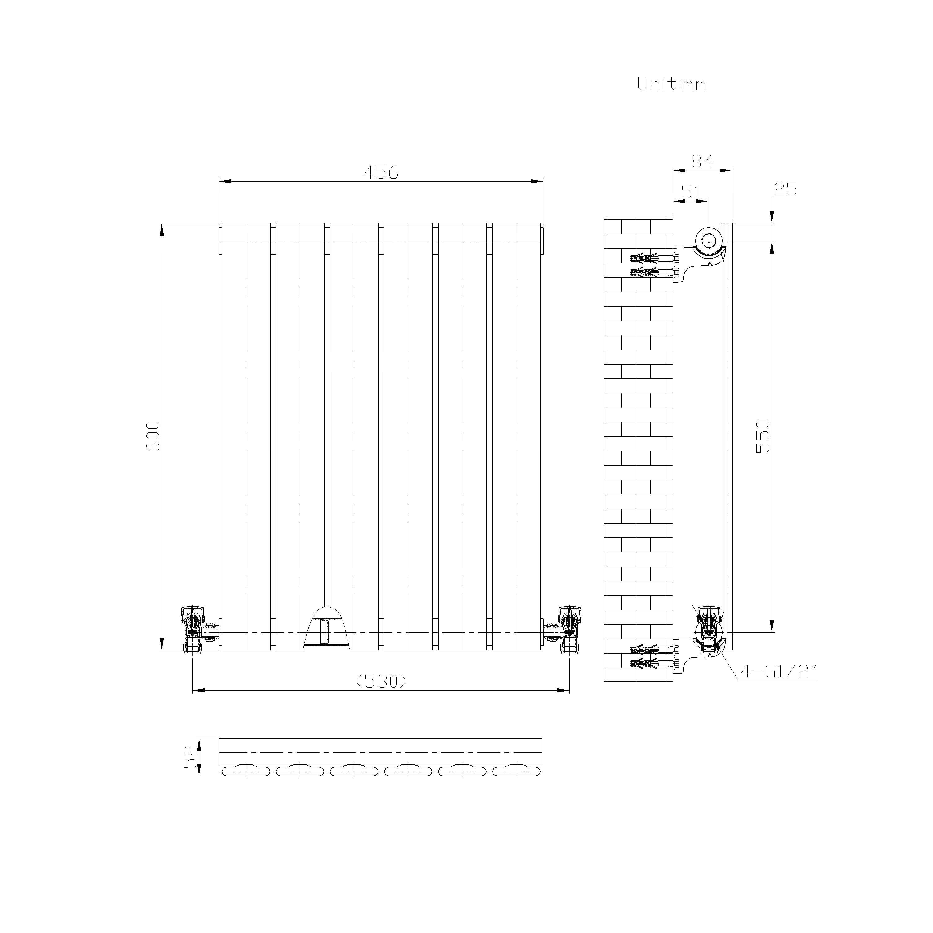 iBathUK Apex Horizontal Single Panel Slim Radiator, Designer Heating Radiators