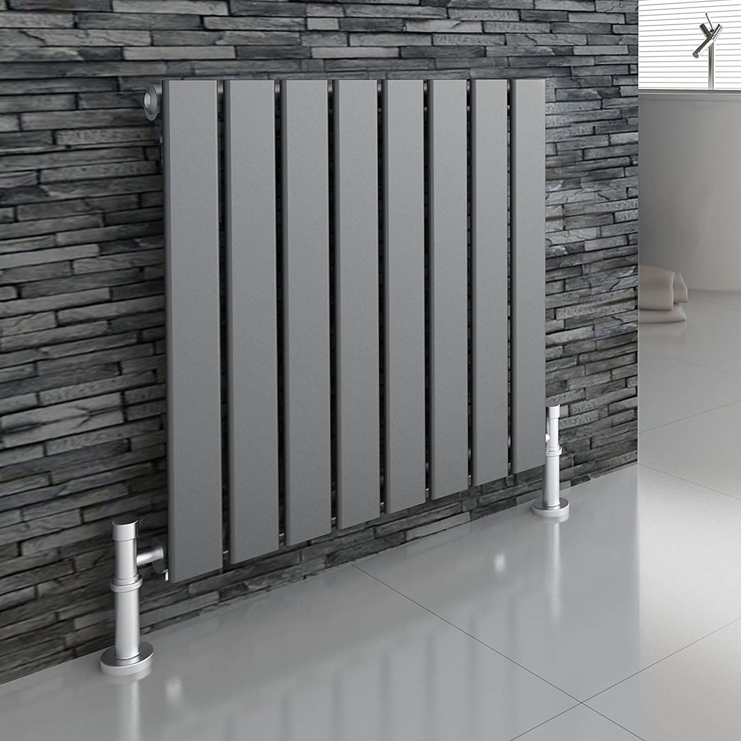 iBathUK Apex Horizontal Single Panel Slim Radiator, Designer Heating Radiators
