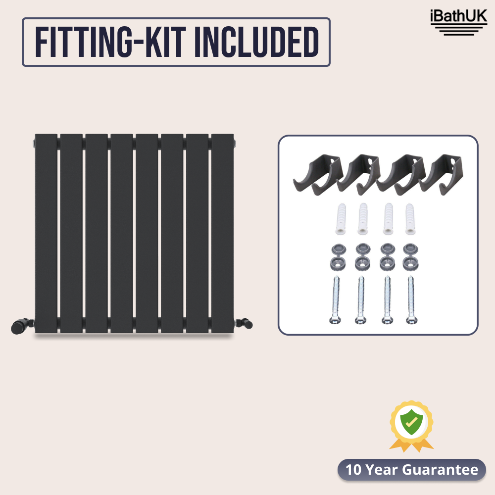 iBathUK Apex Horizontal Single Panel Slim Radiator, Designer Heating Radiators