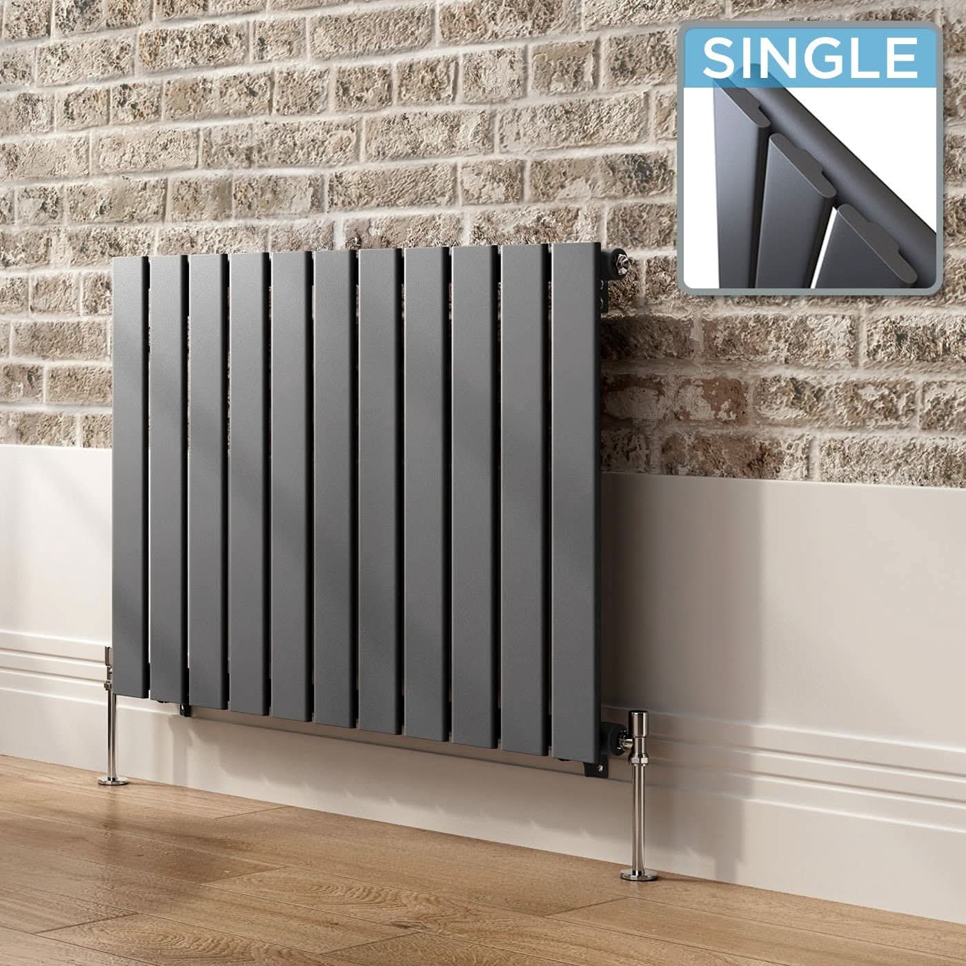 iBathUK Apex Horizontal Single Panel Slim Radiator, Designer Heating Radiators