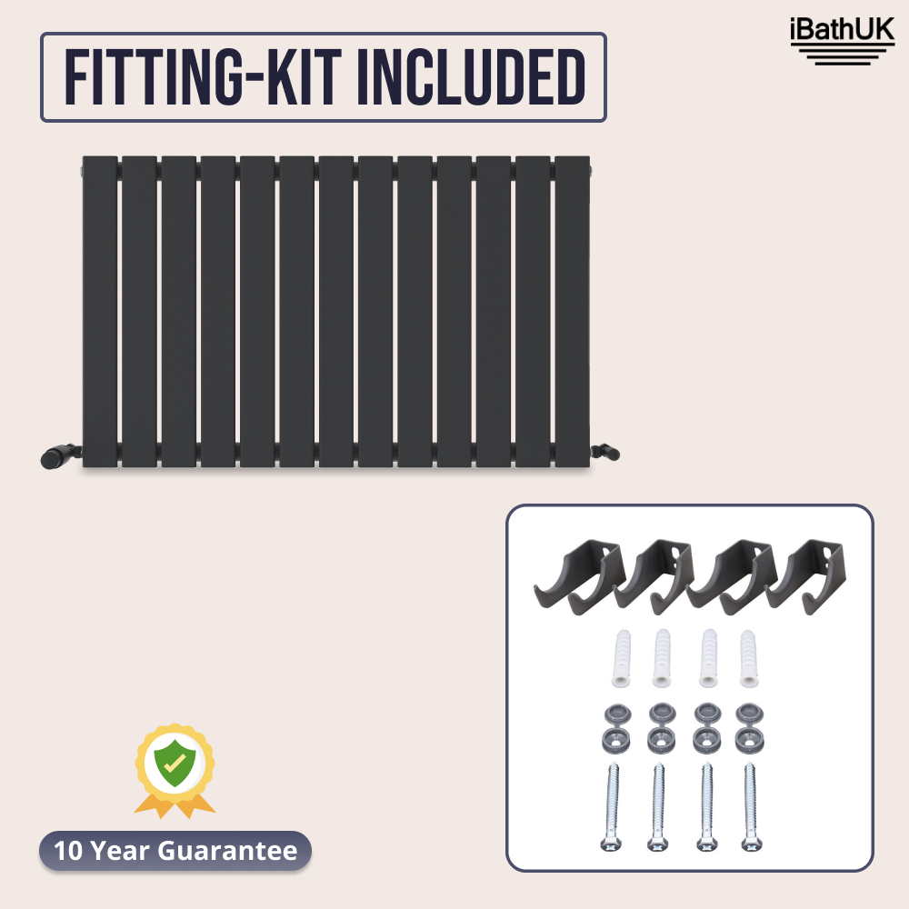 iBathUK Apex Horizontal Single Panel Slim Radiator, Designer Heating Radiators