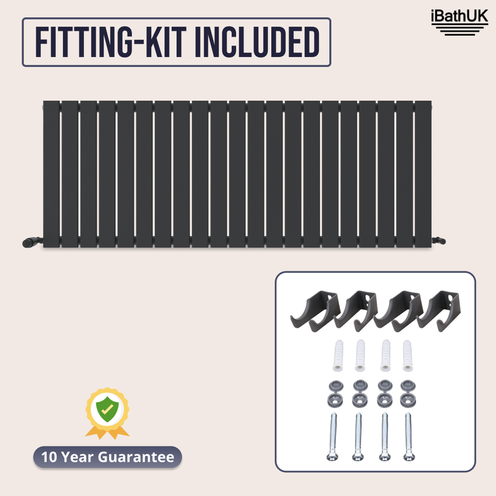 iBathUK Apex Horizontal Single Panel Slim Radiator, Designer Heating Radiators
