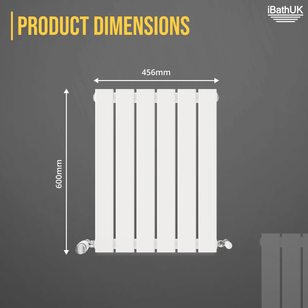 iBathUK Apex Horizontal Single Panel Slim Radiator, Designer Heating Radiators