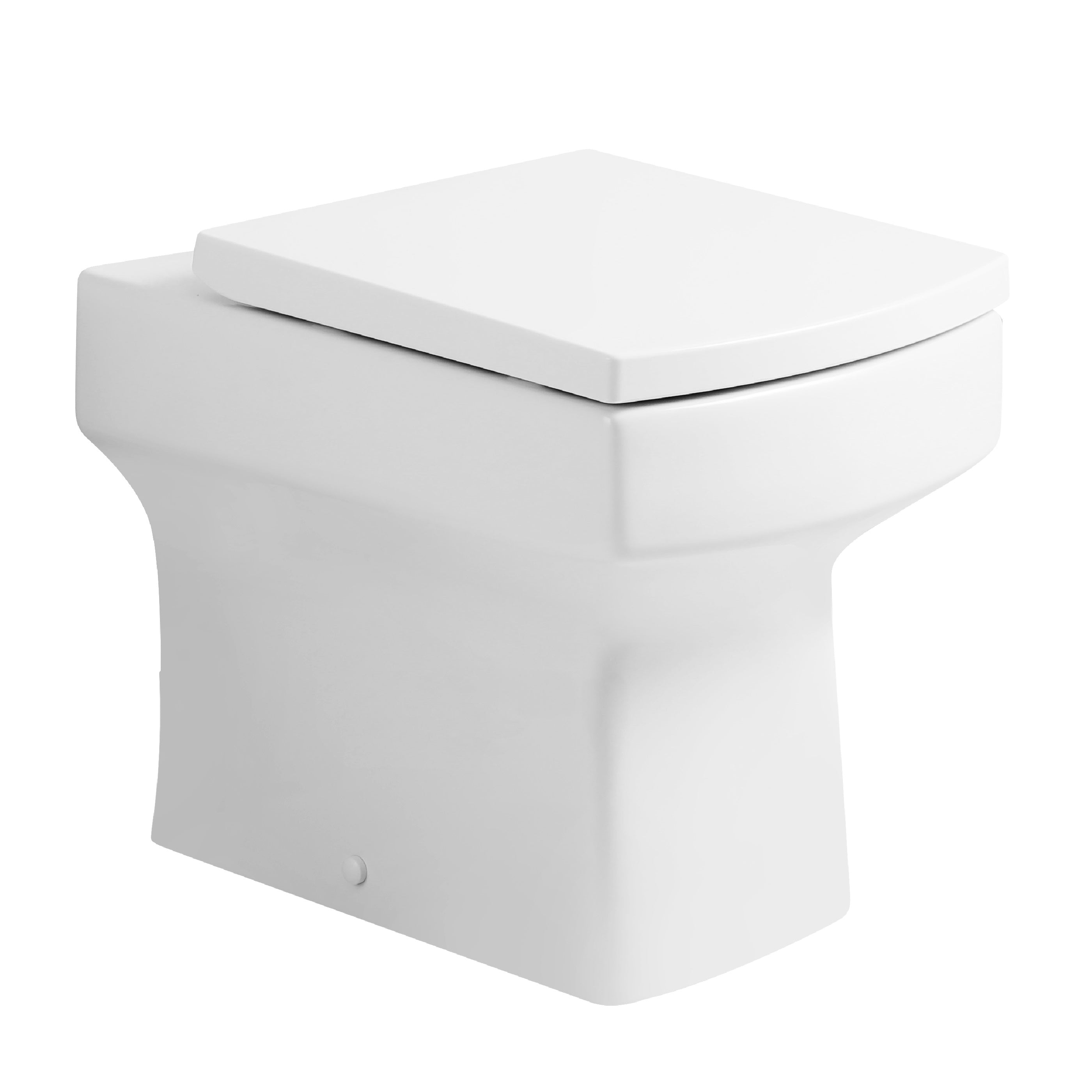 Messina Modern Back To Wall Toilet With Soft Close Seat - White