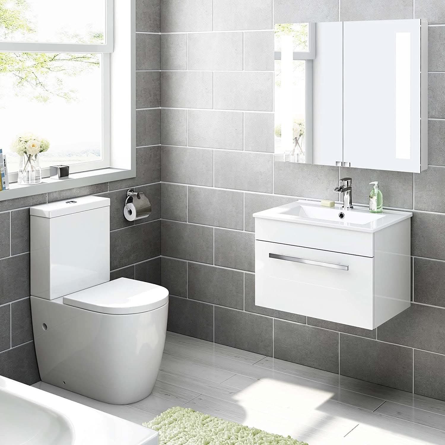 Avon 1 Drawer Wall Hung Vanity Unit With Basin - 615mm x 415mm - 1 Tap Hole