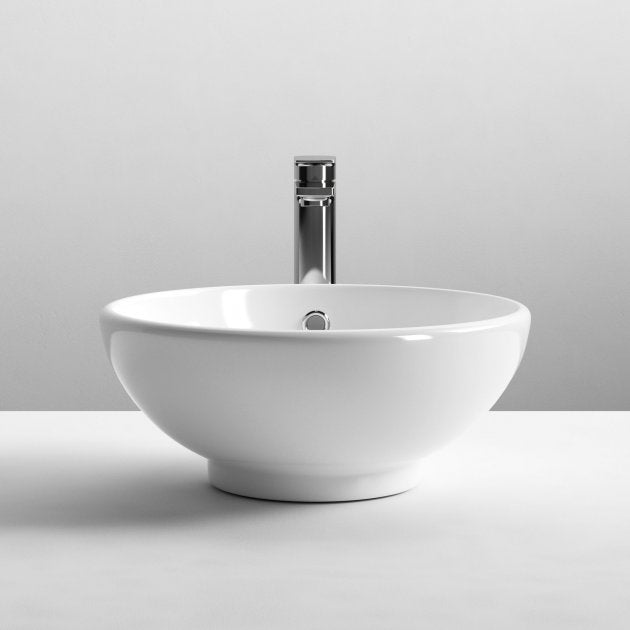 Serenity Round Cloakroom Countertop Basin - 410mm Wide - White