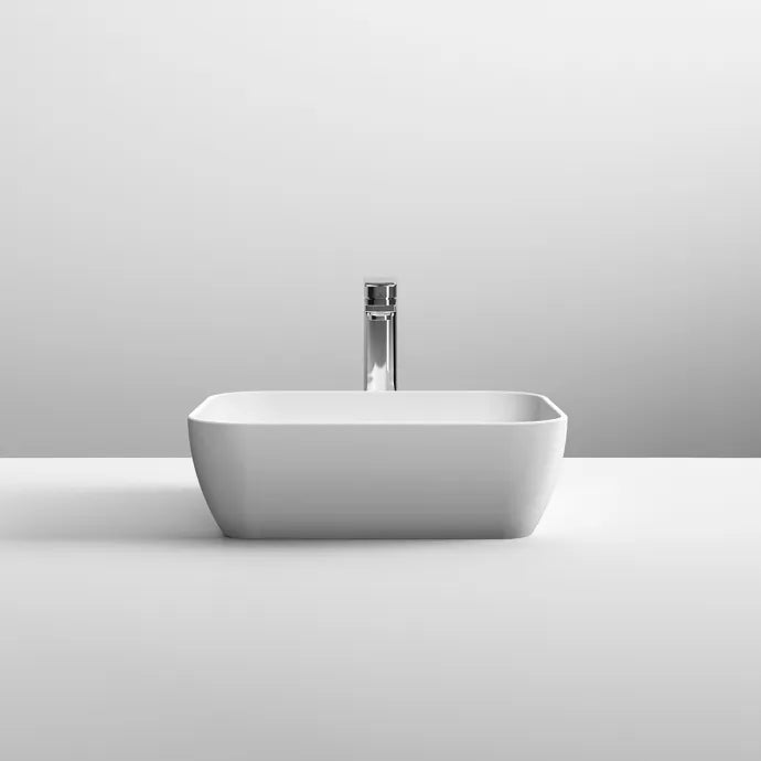 Serenity Square Countertop Basin - 455mm Wide - White